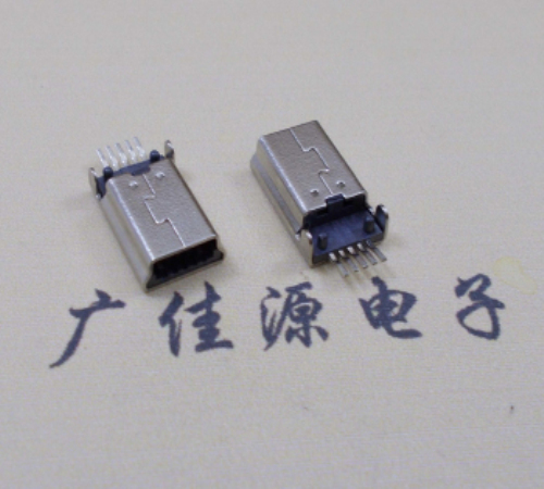 濮阳MINI USB公头 5pin端子贴板带柱 10.7mm体长