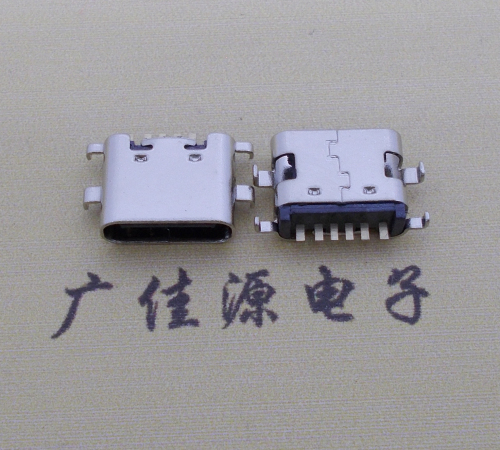 濮阳简易充电type c6P母座沉板1.6mm接口