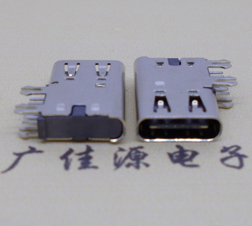 濮阳侧插USB3.1接头座子.90度type-c母座.6p侧插连接器