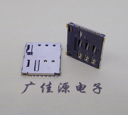 濮阳NANO SIM 自弹式卡座 1.37H 带CD测试7Pin 手机卡座连接器